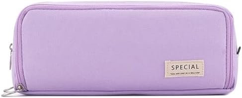 Big Capacity Pencil Case, OLIYuMi 3 Compartment Pencil Pouch Pencil Bag Storage Box Stationery Organizer Makeup Bag with Zipper Closure for Student Office College Boys and Girls (Pink) - PuriLite