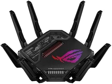 ASUS ROG Rapture WiFi 6E Gaming Router (GT-AXE16000) - Quad-Band, 6 GHz Ready, Dual 10G Ports, 2.5G WAN Port, AiMesh Support, Triple-Level Game Acceleration, Lifetime Internet Security, Instant Guard - PuriLite