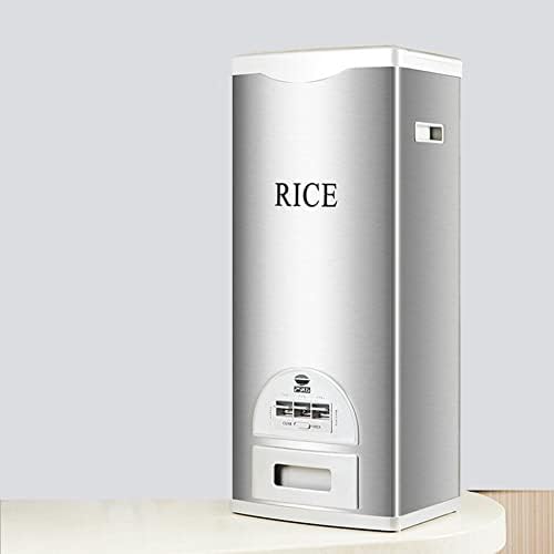 Rice Tank Rice Storage Rice Storage Container Stainless Steel 25/33/45/55/66LB Sealed Grain Rice Cabinet Rice Storage Bucket (Black 20kg) - PuriLite