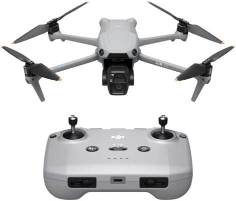 DJI Air 3S Fly More Combo (RC 2 Screen Remote Controller), Drone with 1" CMOS Wide-Angle & Medium Tele Camera for Adults, 4K/60fps, Omnidirectional Sensing & 3 Batteries for Extended Flight Time - PuriLite
