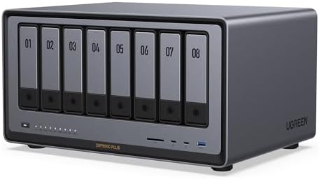 UGREEN NASync DXP4800 Plus 4-Bay Desktop NAS, Intel Pentium Gold 8505 5-Core CPU, 8GB DDR5 RAM, 128G SSD, 1 * 10GbE, 1 * 2.5GbE, 2 * M.2 NVMe Slots, 4K HDMI, Network Attached Storage (Diskless) - PuriLite