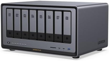 UGREEN NASync DXP4800 Plus 4-Bay Desktop NAS, Intel Pentium Gold 8505 5-Core CPU, 8GB DDR5 RAM, 128G SSD, 1 * 10GbE, 1 * 2.5GbE, 2 * M.2 NVMe Slots, 4K HDMI, Network Attached Storage (Diskless) - PuriLite