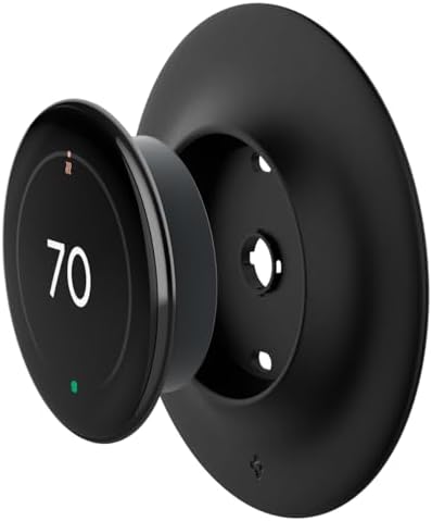 Spigen Wall Plate Designed for New Google Nest Learning Thermostat 4th Generation (2024) Wall Plate - Matte Black - PuriLite