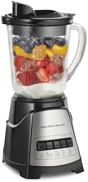 Hamilton Beach Power Elit Blender with 40 oz. Glass Jar, Black, 58148A - PuriLite