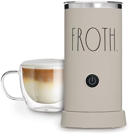 Rae Dunn - Electric Milk Frother - Elegant Automatic Milk Steamer and Frother, Milk Warmer, Hot and Cold Frothing Machine for Coffee, Latte, Cappuccino, Macchiato, - PuriLite