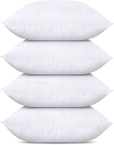 Utopia Bedding Throw Pillows (Set of 4, White), 18 x 18 Inches Pillows for Sofa, Bed and Couch Decorative Stuffer Pillow - PuriLite