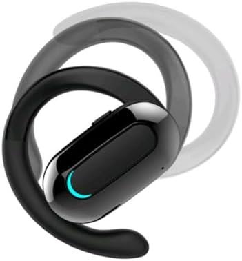 Open Ear Headphone,5.3 Bluetooth Headset for Cell Phones Wireless Earpiece Single Headset 15Hrs Talking with Noise Cancelling Mic Handsfree Earbud for iPhone Android Laptop Trucker Driver(Black) - PuriLite