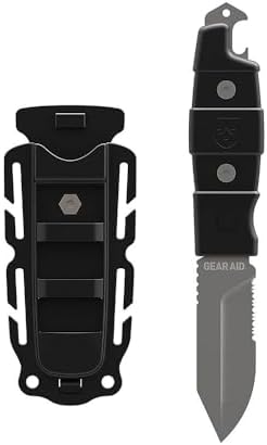 GEAR AID Buri Drop Point Knife with Sheath, Orange, 3” Blade - PuriLite