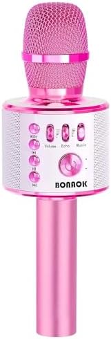 BONAOK Wireless Bluetooth Karaoke Microphone,3-in-1 Portable Instrument Wireless Microphone Mic Speaker Machine Home Party Birthday for All Smartphones（Black） - PuriLite