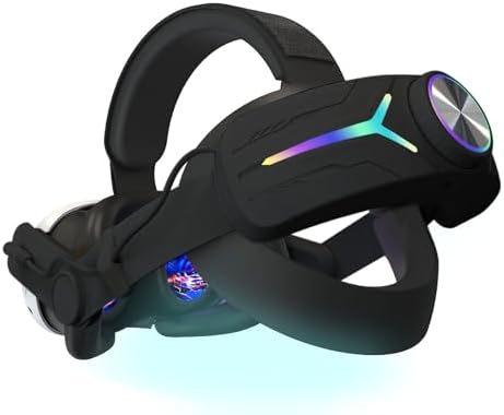 Crspexil Head Strap Battery Pack for Meta Quest 3， with Extended 12000mah Battery Pack，with RGB Light(Compatible with Meta Quest 3S) - PuriLite