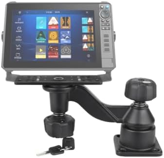 Strg Fish Finder Mount with Lock for Boat, Kayak Fish Finder Swing Mount Marine Electronics Mounts with Rectangular Plate Compatible with Scotty Garmin Lowrance Humminbird and More Depth Finder - PuriLite