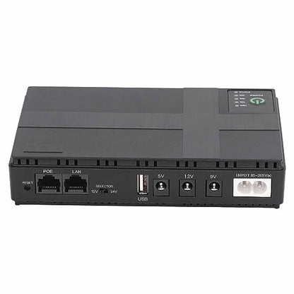 10400mAh Mini UPS Battery Backup, 5V 9V 12V 2A POE Uninterruptible Power Supply, Compact Basic Standby UPS System for Camera Router LED Light Modems Speaker, 85-265V (US Plug) - PuriLite