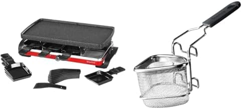 Starfrit The Rock Electric Raclette - 8 Person Party Grill - 8 Spatulas - Reversible Plate - 1500W - PuriLite