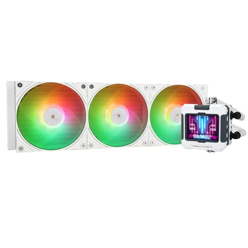 Thermalright FW 360 Black ARGB-360mm AIO CPU Liquid Cooler,IPS LCD Screen with 320 * 240 Resolution,for AM5/Intel LGA1700,‘2.4 inch’Magnet-Absorbent LCD Screen for Images -Black - PuriLite
