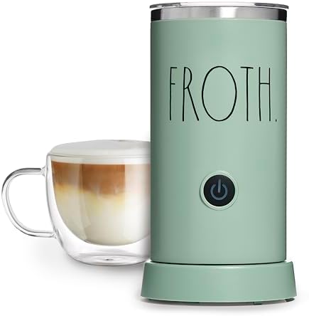 Rae Dunn - Electric Milk Frother - Elegant Automatic Milk Steamer and Frother, Milk Warmer, Hot and Cold Frothing Machine for Coffee, Latte, Cappuccino, Macchiato, - PuriLite
