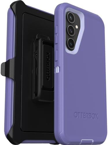 OtterBox Galaxy S23 FE Defender Series Case - Black, Rugged & Durable, with Port Protection, Includes Holster Clip Kickstand - PuriLite