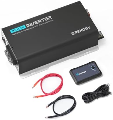 Renogy Pure Sine Wave Inverter 2000W Power Inverter 12V DC to 110V 120V AC Converter, Solar Inverter 12V to 110V 120V Converter with UPS Transfer Switch, Built-in Bluetooth, USB, Remote Controller - PuriLite
