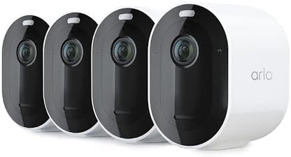 Arlo Pro 5S Spotlight Security Camera 2K HDR | Outdoor | Wire-Free with Spotlight | Dual-Band Wi-Fi Connects to The Strongest Network | 12X Zoom, 2-Way Audio, Color Night Vision, White, 4 Cameras - PuriLite
