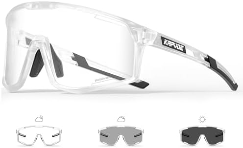 KAPVOE Photochromic Cycling Glasses Men Mountain Bike Sunglasses Women Clear MTB Sports Goggles Bicycle Triathlon K180 - PuriLite