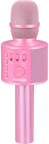 BONAOK Wireless Bluetooth Karaoke Microphone,3-in-1 Portable Instrument Wireless Microphone Mic Speaker Machine Home Party Birthday for All Smartphones（Black） - PuriLite