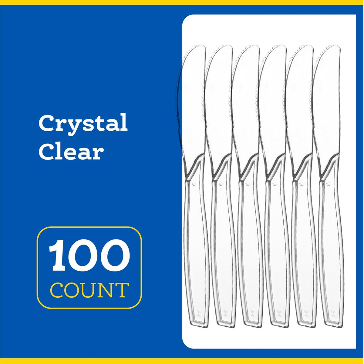 Disposable Clear Plastic Cutlery Disposable utensils Heavyweight 100 Count (Knives) - PuriLite