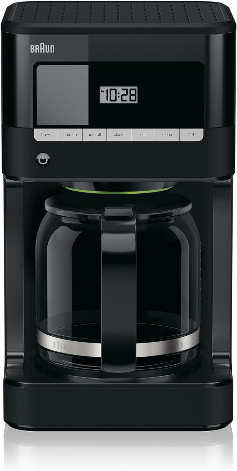 Braun BrewSense Drip Coffee Maker - 12 Cup - KF7000BK, Black - PuriLite