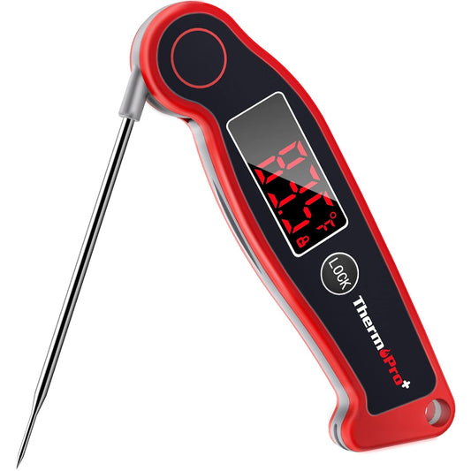 ThermoPro TP19 Waterproof Digital Meat Thermometer for Grilling with Ambidextrous Backlit & Thermocouple Instant Read Kitchen Cooking Food Thermometer for Candy Water Oil BBQ Grill Smoker - PuriLite