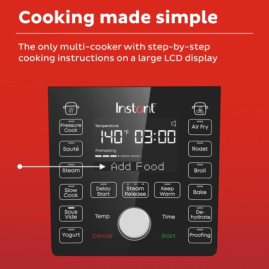 Instant Pot Duo Crisp Ultimate Lid, 13-in-1 Air Fryer and Pressure Cooker Combo, Sauté, Slow Cook, Bake, Steam, Warm, Roast, Dehydrate, Sous Vide, & Proof, App With Over 800 Recipes, 6.5 Quart - PuriLite