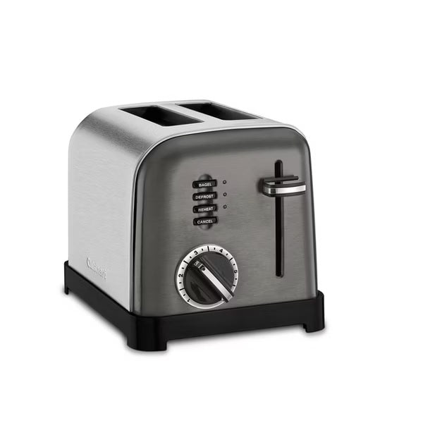 Cuisinart 2-Slice Classic Toaster - Black Stainless Steel - CPT-160BKSP1: Bagel & Reheat Options, Self-Centering Slots - PuriLite