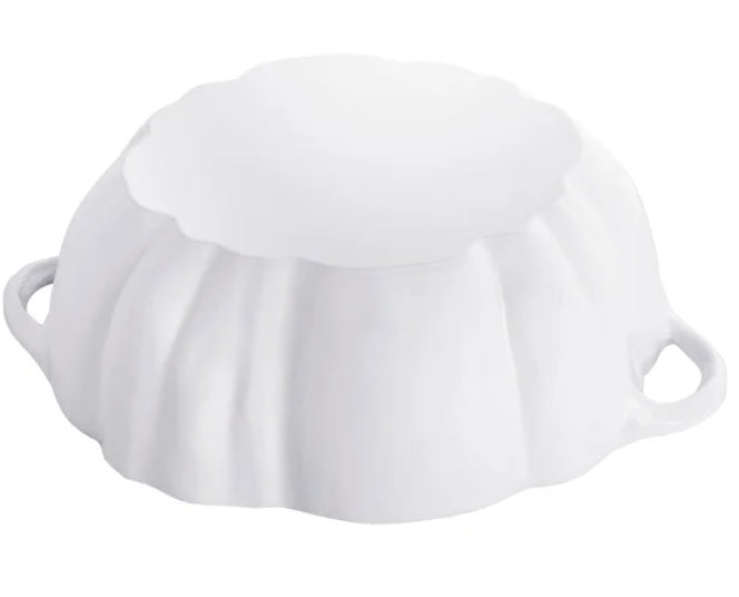 Staub Cast Iron Pumpkin Dutch Oven, White - 3.25 L (3.43 qt.) - PuriLite