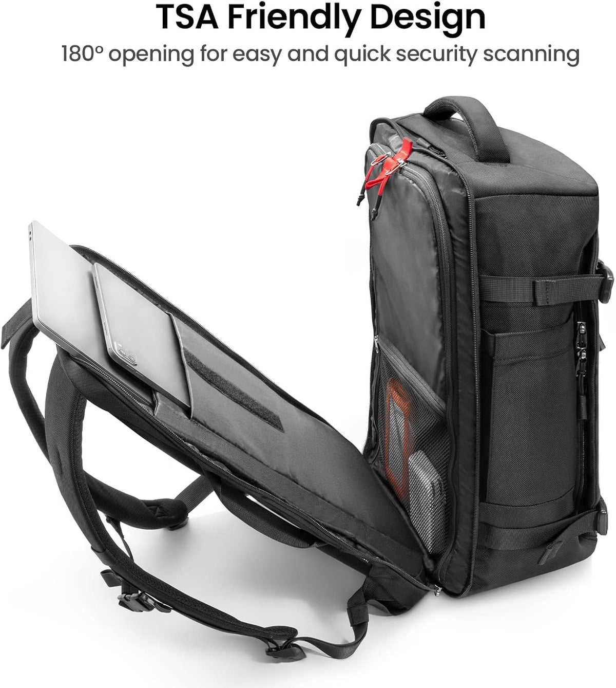 tomtoc Travel Backpack 40L, TSA Friendly Flight Approved Carry-on Luggage Hand Backpack, Water-resistant Lightweight Business Rucksack, Durable Large Weekender Bag Daypack Fits 17.3 Inch Laptop - PuriLite