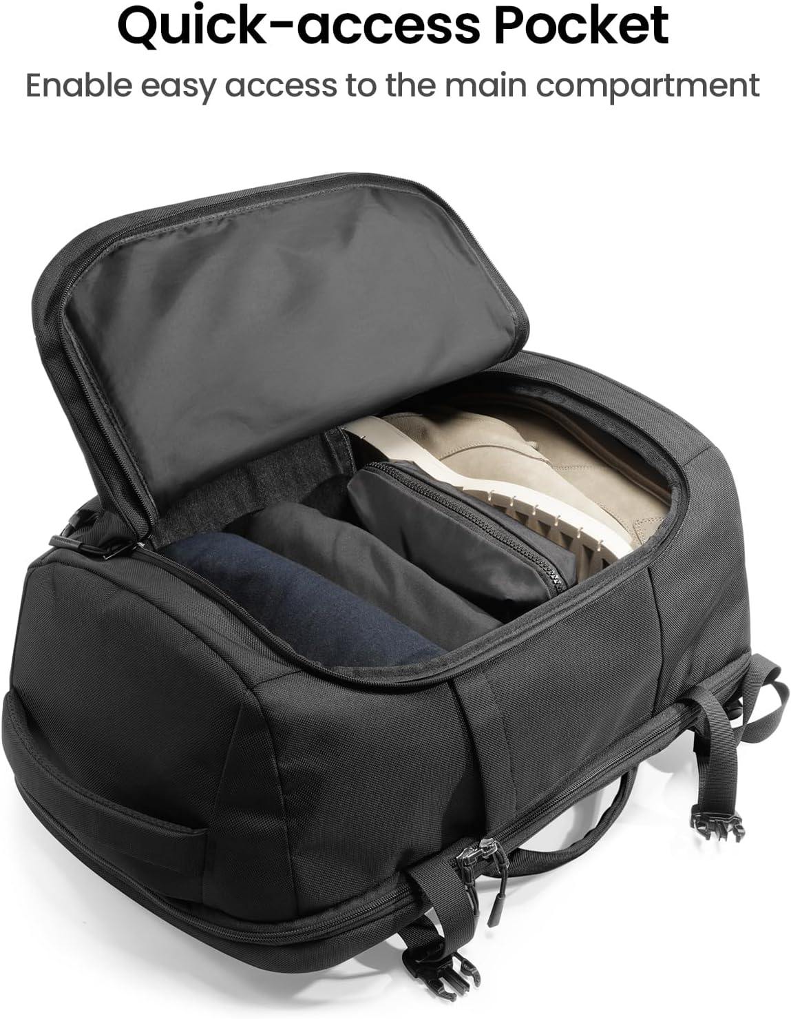tomtoc Travel Backpack 40L, TSA Friendly Flight Approved Carry-on Luggage Hand Backpack, Water-resistant Lightweight Business Rucksack, Durable Large Weekender Bag Daypack Fits 17.3 Inch Laptop - PuriLite