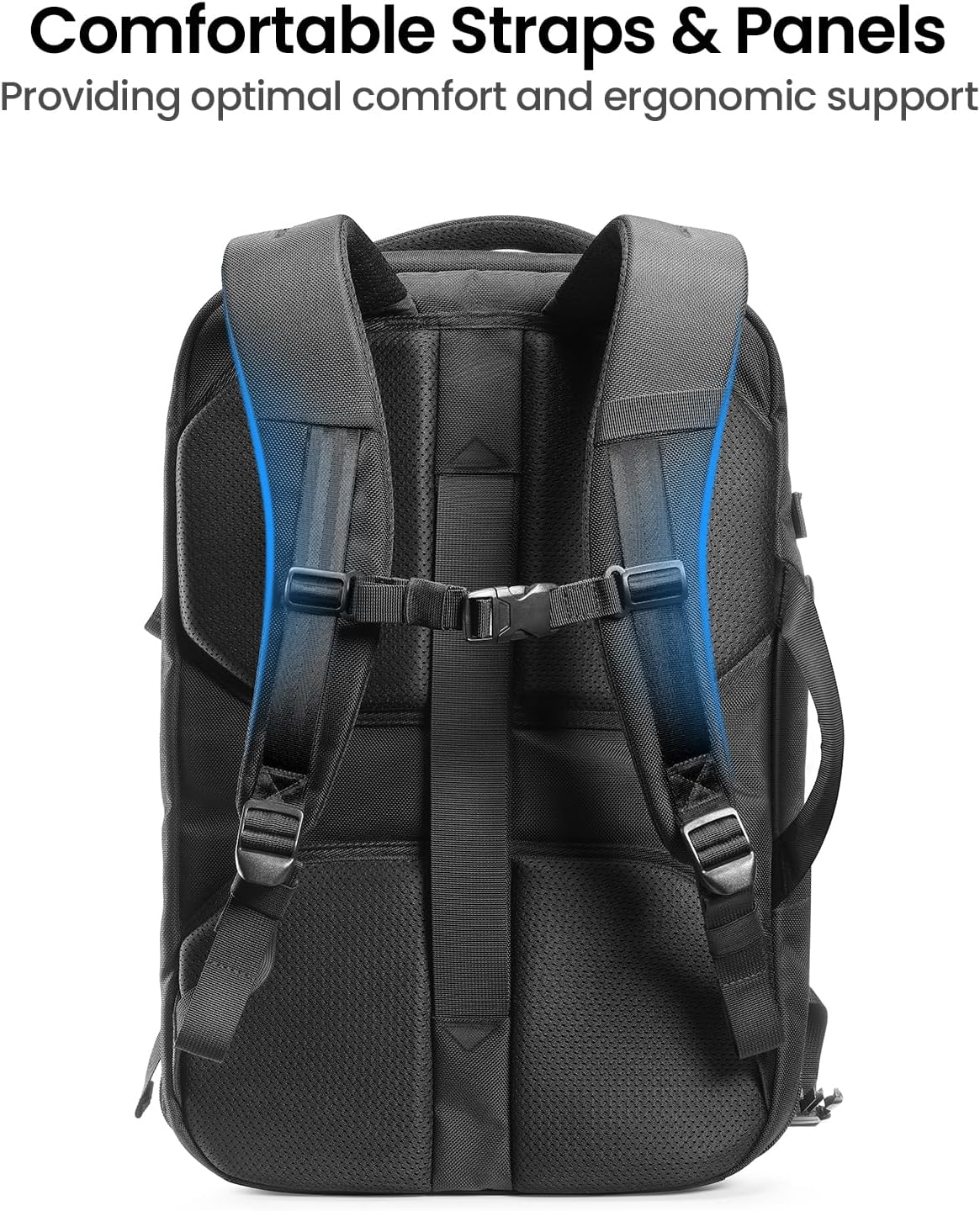 tomtoc Travel Backpack 40L, TSA Friendly Flight Approved Carry-on Luggage Hand Backpack, Water-resistant Lightweight Business Rucksack, Durable Large Weekender Bag Daypack Fits 17.3 Inch Laptop - PuriLite