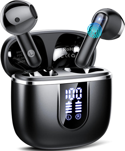Wireless Earbuds, Bluetooth Ear Buds 5.4 Mini HiFi Stereo with 4 ENC Noise Cancelling Mics Wireless Headphones, 40H in Ear Earphones, USB C, IP7 Waterproof Bluetooth Headphones for Sports, Workout - PuriLite