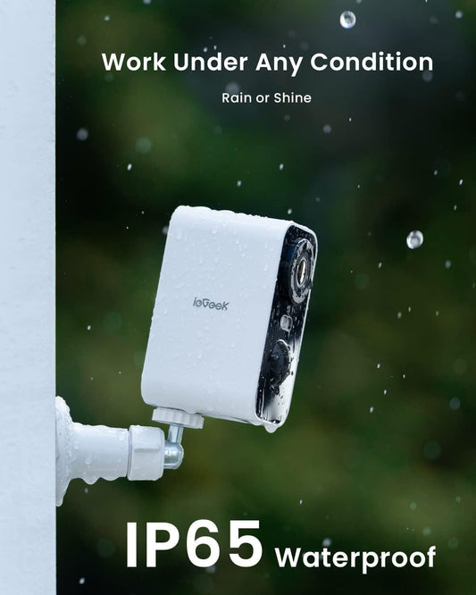 ieGeek Security Cameras Wireless Outdoor - Smart 2K Battery Powered WiFi Camera System for Home Surveillance, Indoor Video Cam with Color Night Vision, 2 Way Audio, Motion Sensor - PuriLite