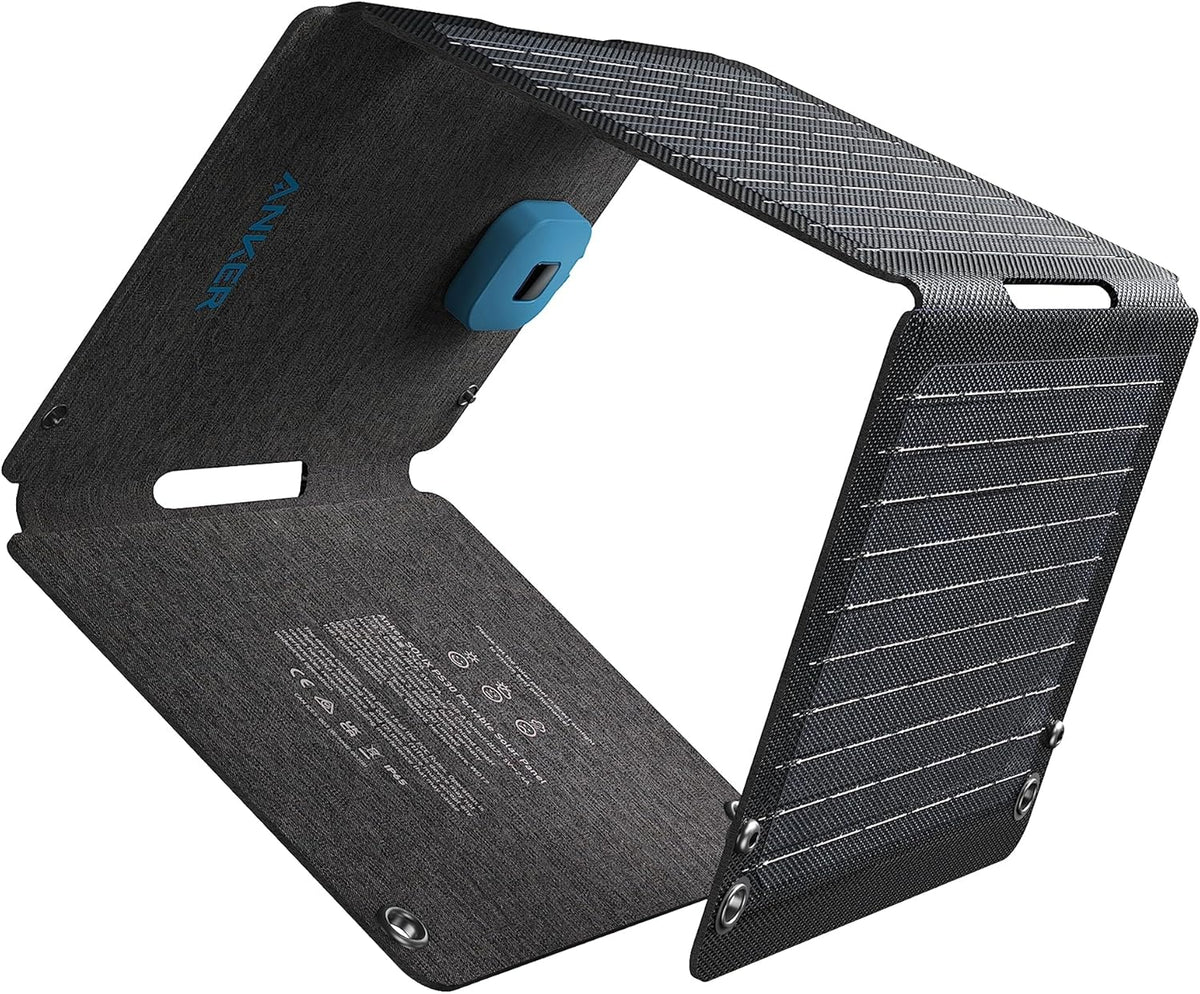 Anker Solix Solar Panel PS30, 5mm Portable Solar Panel, 30W Foldable Solar Charger, IP65 Water and Dust Resistance, Ultra-Fast Charging, Charges 2 Devices at Once, For Outdoor Camping, Hiking - PuriLite