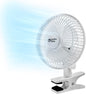 6 Inch Clip-On Fan Great for Table Tops, White - PuriLite