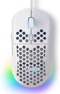 TMKB Falcon M1SE Ultralight Honeycomb Gaming Mouse, High-Precision 12800DPI Optical Sensor, 6 Programmable Buttons, Customizable RGB, Drag-Free Paracord, Ergonomic Wired Gaming Mouse - Matte White - PuriLite