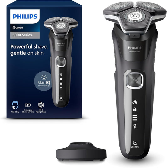 Philips Electric Shaver Series 5000, Wet & Dry with Charging Stand, S5898/25 - PuriLite