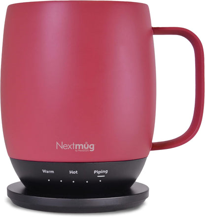 Nextmug - Temperature-Controlled, Self-Heating Coffee Mug (Dusty Rose - 14 oz.) - PuriLite