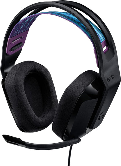 Logitech G335 Wired Gaming Headset, with Microphone, 3.5mm Audio Jack, Comfortable Memory Foam Earpads, Lightweight, Compatible with PC, Playstation, Xbox, Nintendo Switch - Black - PuriLite