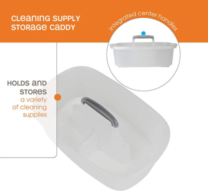 Casabella Plastic Multipurpose Cleaning Storage Caddy with Handle, 1.5-Gallon, Clear - PuriLite