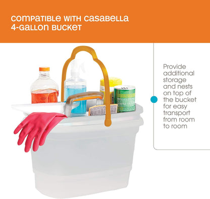 Casabella Plastic Multipurpose Cleaning Storage Caddy with Handle, 1.5-Gallon, Clear - PuriLite