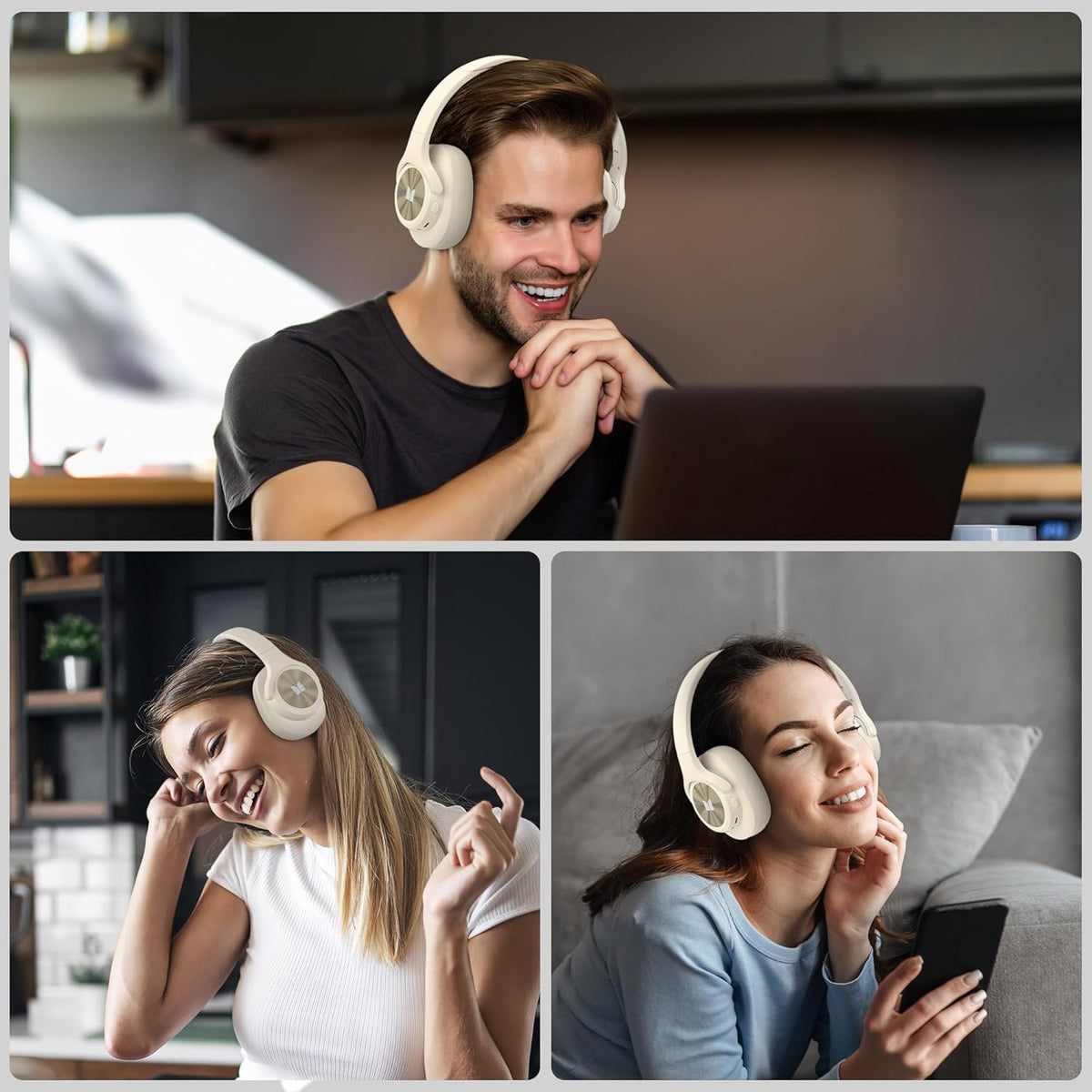 Monster Mission 200 Bluetooth Headphones, Wireless Headphones with 3 EQ Modes, Low Latency HiFi Stereo Foldable Lightweight Headset, 70H Playtime,Deep Bass for Home Office Cellphone PC Ect - PuriLite