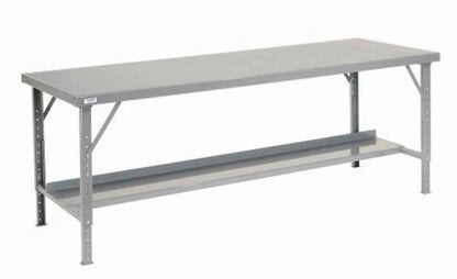 Global Industrial™ Extra Long Assembly Workbench, 84 x 34", Folding Leg, Steel Square Edge - PuriLite