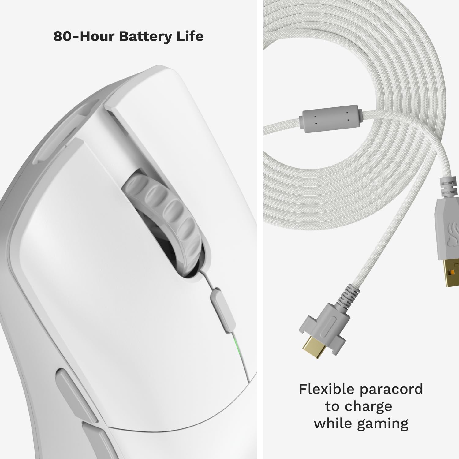 Glorious Gaming Model O 2 PRO 4K/8K White Wireless Gaming Mouse - 2.4GHz Wireless 1ms delay, 4K/8K Polling, 100M clicks, 59g Ultralight, Long Battery Life, 26K DPI BAMF 2.0 Sensor, 6 Buttons - PuriLite