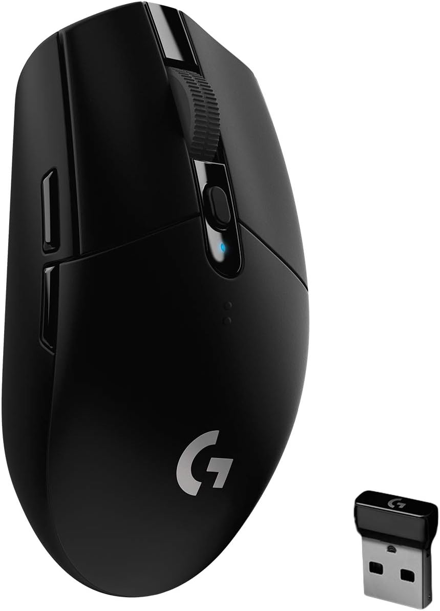 Logitech G305 LIGHTSPEED Wireless Gaming Mouse, Hero 12K Sensor, 12,000 DPI, Lightweight, 6 Programmable Buttons, 250h Battery Life, On-Board Memory, PC/Mac - Black - PuriLite