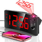 Projection Alarm Clock, Digital Clock with 180° Rotatable Projector, 3-Level Brightness Dimmer, Clear LED Display, USB Charger, Progressive Volume, 9mins Snooze,12/24H, Digital Alarm Clock for Bedroom - PuriLite