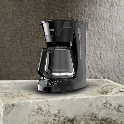 BLACK+DECKER Programmable Digital Coffeemaker, 12-Cup Coffee Machine, Black - PuriLite