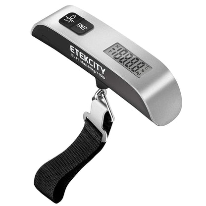 Etekcity Digital Hanging Luggage Scale, Portable Handheld, Suitcase Scale with Rubber Paint, Temperature Sensor, 110 Pounds - PuriLite